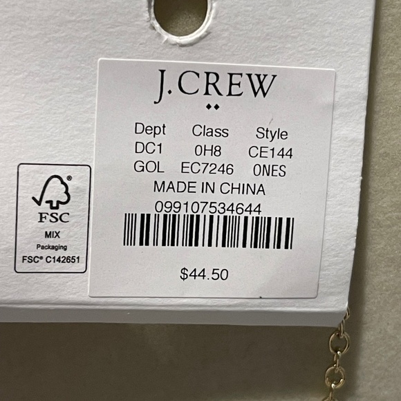 J. Crew Factory Pave Puffy Heart Necklace, Gold - NWT - Picture 5 of 5